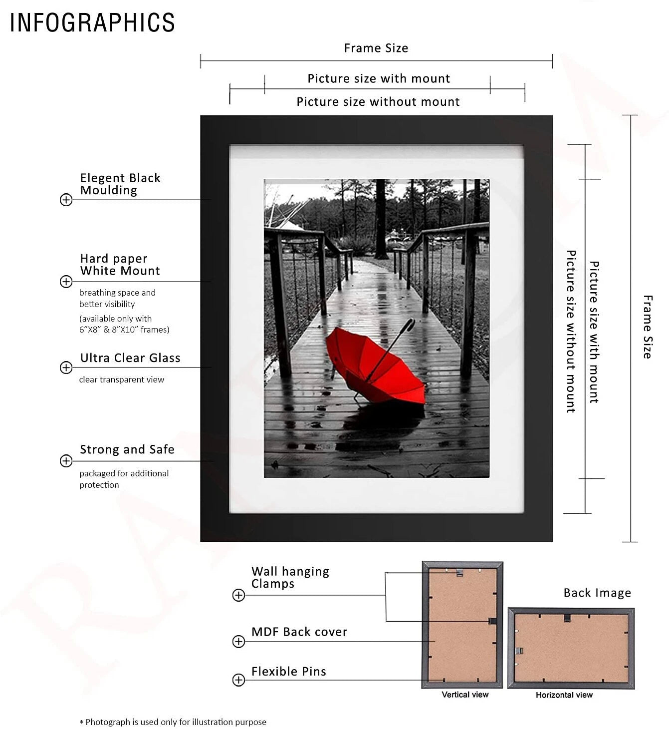 Stuthi Arts |Elegant Wall Photo Frame Set – 11 Piece Family Collage|