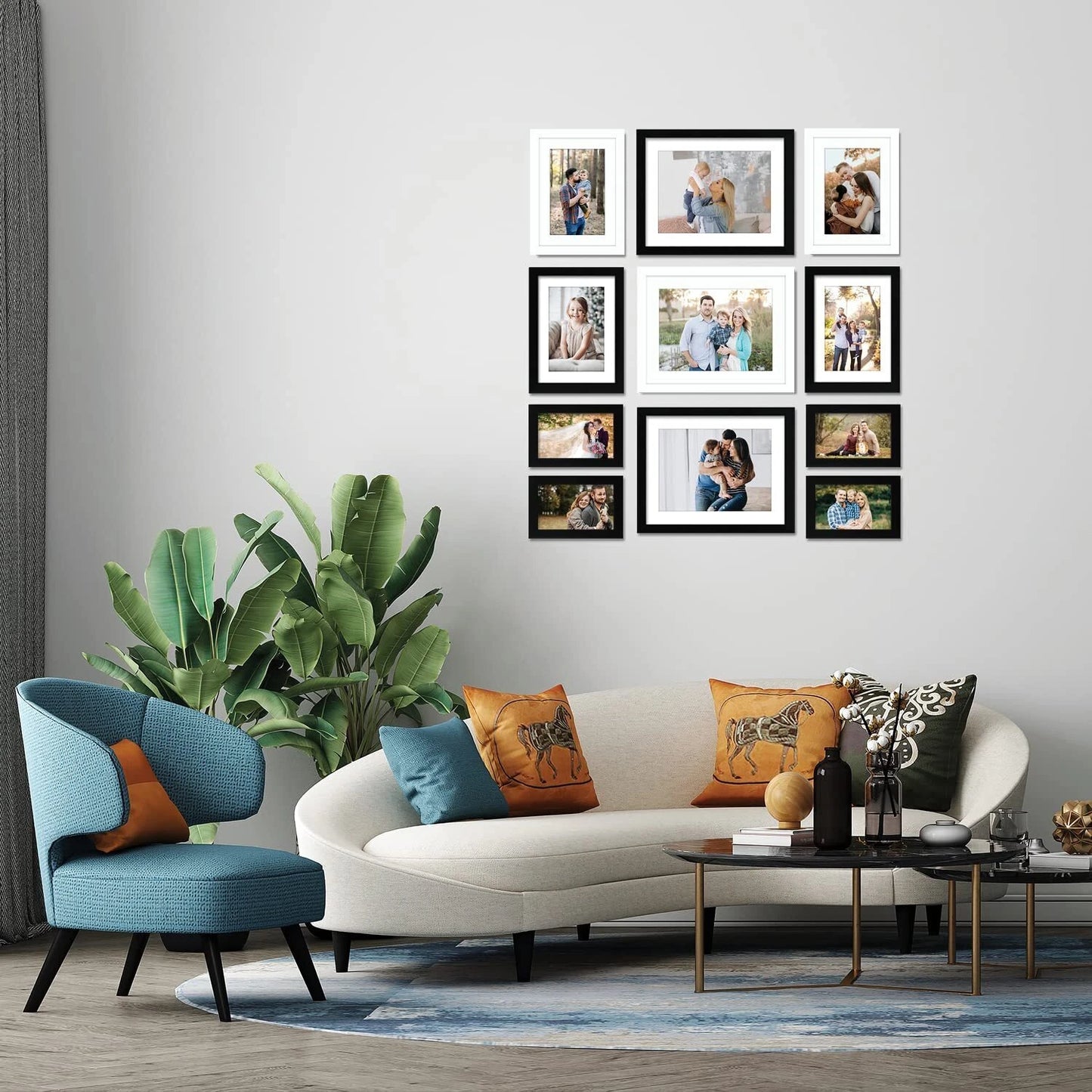 Stuthi Arts |Elegant Wall Photo Frame Set – 11 Piece Family Collage|