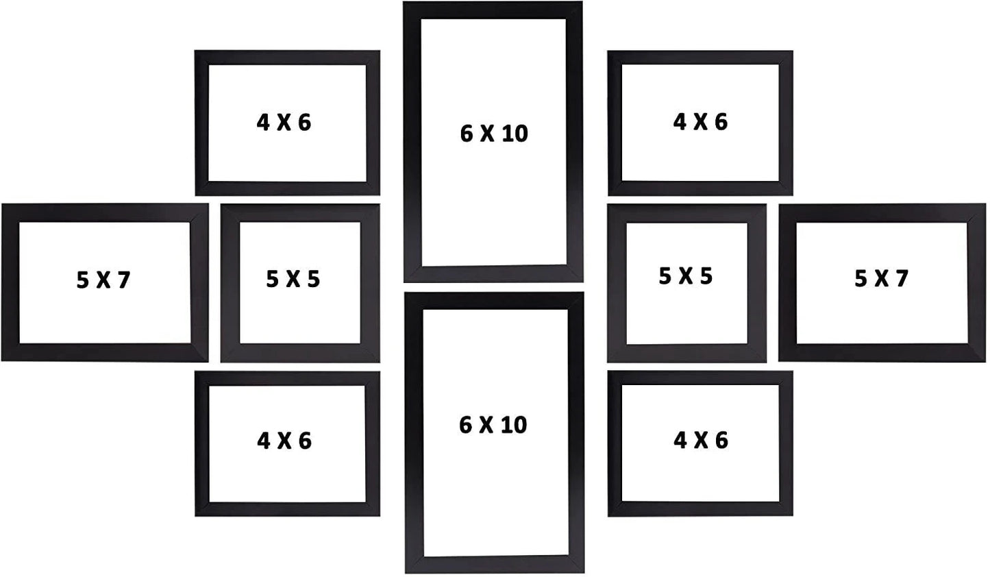 Set of 10 Black Wall Photo Frames | Stuthi Arts