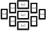 Stuthi Arts | Classic Black Wall Photo Frame Set – 9 Piece Collage|