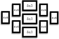 Stuthi Arts | Set of 6 Black Photo Frames for Wall Decoration