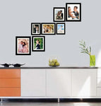 Set of 7 Black Photo Frames with Glass for Wall Decoration | Stuthi Arts