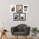 Set of 5 Wall Photo Frames – Black & White Mix | Stuthi Arts
