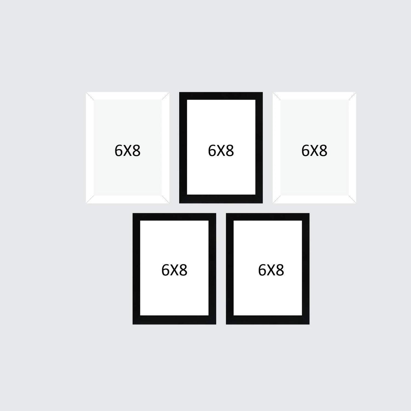 Set of 5 Wall Photo Frames – Black & White Mix | Stuthi Arts