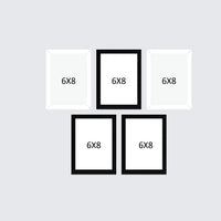 Set of 5 Wall Photo Frames – Black & White Mix | Stuthi Arts