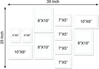 Set of 11 White Photo Frames for Wall Decoration | Stuthi Arts
