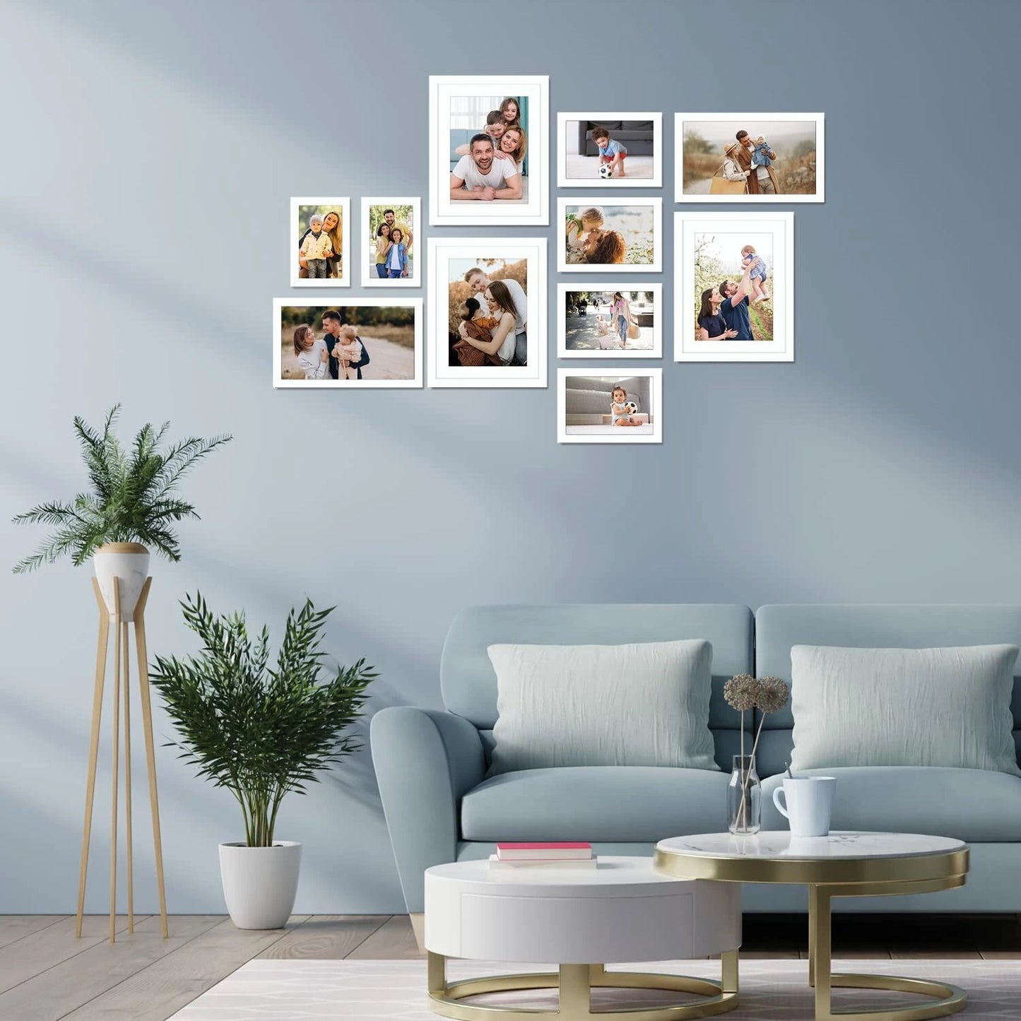 Set of 11 White Photo Frames for Wall Decoration | Stuthi Arts
