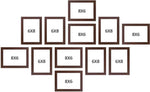 Set of 12 Brown Wooden Photo Frames for Wall Decoration | Stuthi Arts
