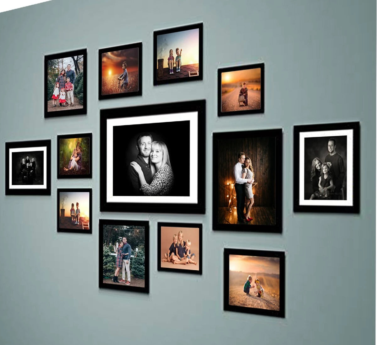 Stuthi Arts |Stylish Wall Photo Frame Set – 13 Piece Family Collage|
