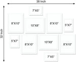 Set of 10 White Photo Frames for Wall Decoration | Stuthi Arts