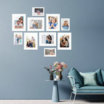 Set of 10 White Photo Frames for Wall Decoration | Stuthi Arts