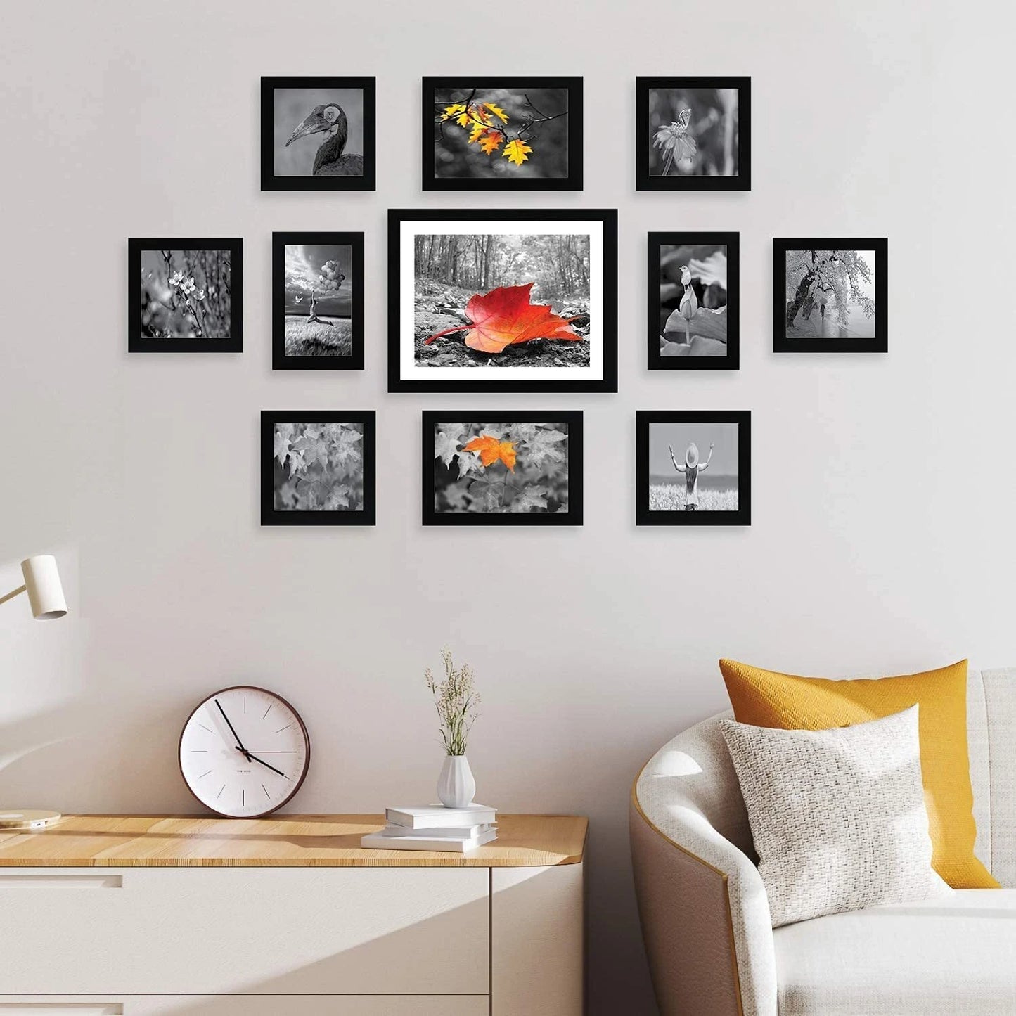 Stuthi Arts | Set of 11 Black Photo Frames for Wall Decoration – Collage Picture Frame Set