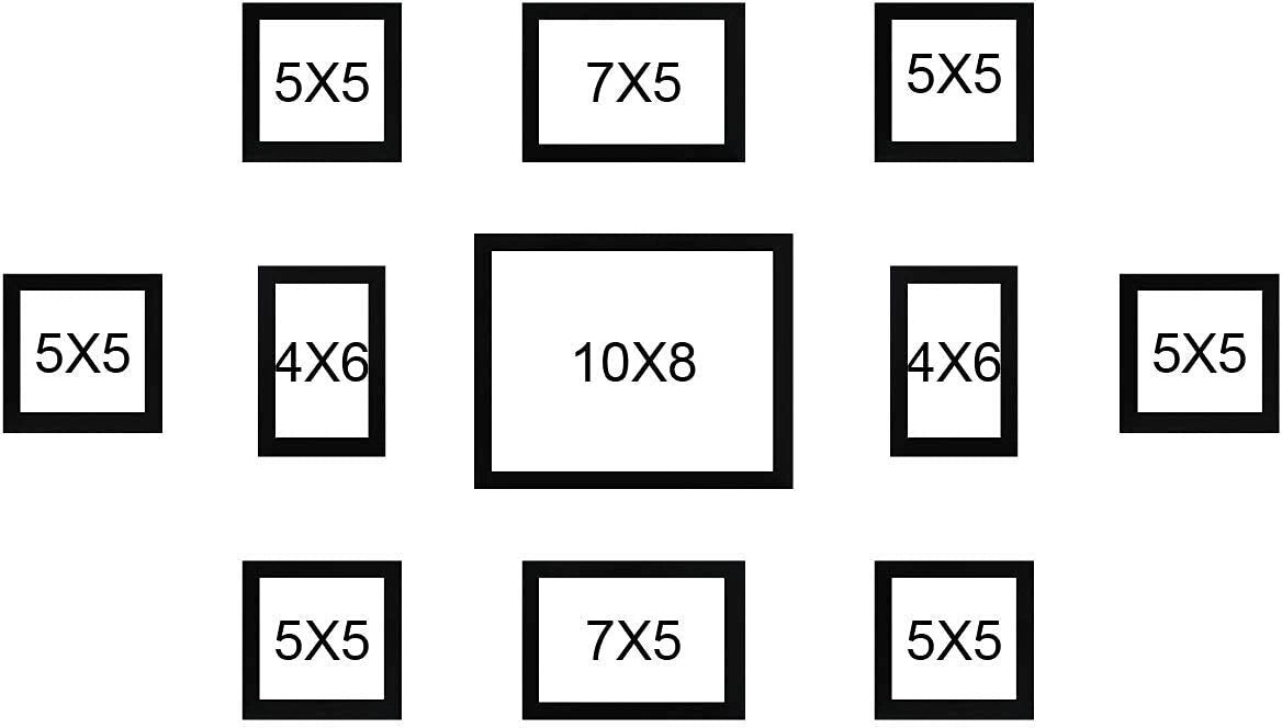 Stuthi Arts | Set of 11 Black Photo Frames for Wall Decoration – Collage Picture Frame Set