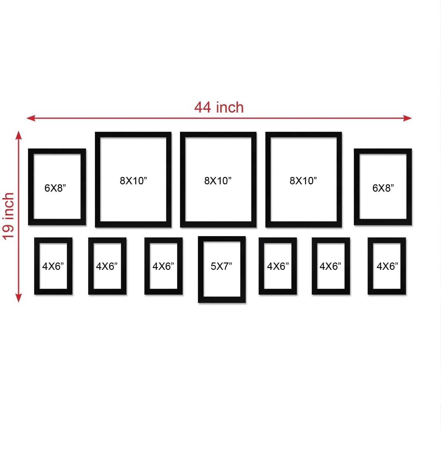 Set of 12 Black Wall Photo Frames | Stuthi Arts