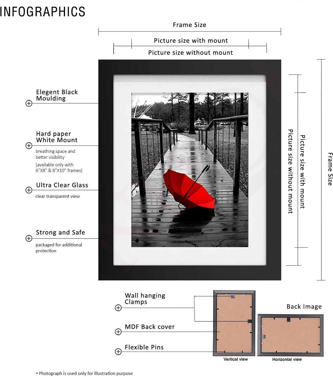 Set of 12 Black Wall Photo Frames | Stuthi Arts