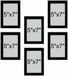 Set of 6 Black Wooden Wall Photo Frames | Stuthi Arts