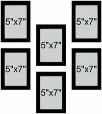 Set of 6 Black Wooden Wall Photo Frames | Stuthi Arts