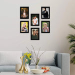 Set of 6 Black Wooden Wall Photo Frames | Stuthi Arts