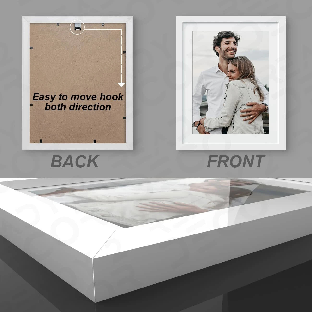 Stuthi Arts |Modern White Wall Photo Frame Set – 9 Piece Collage|