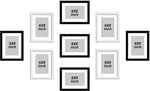 Stuthi Arts |Modern Wall Photo Frame Set – 9 Piece Black & White Collage|