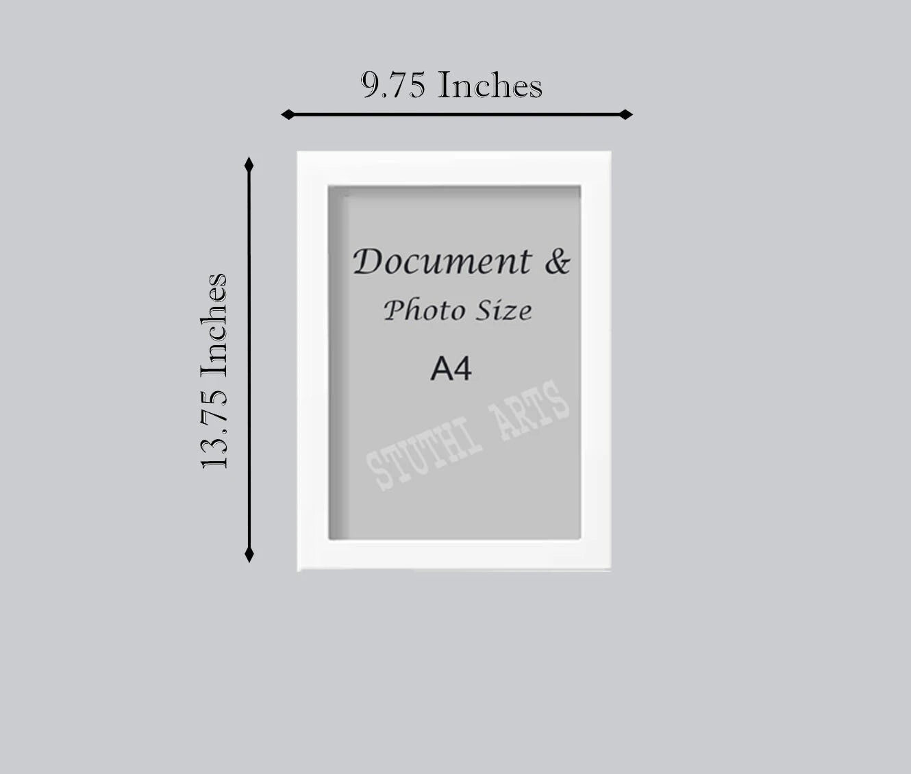 Set of 4 White A4 Size Photo Frames for Wall Decoration | Stuthi Arts