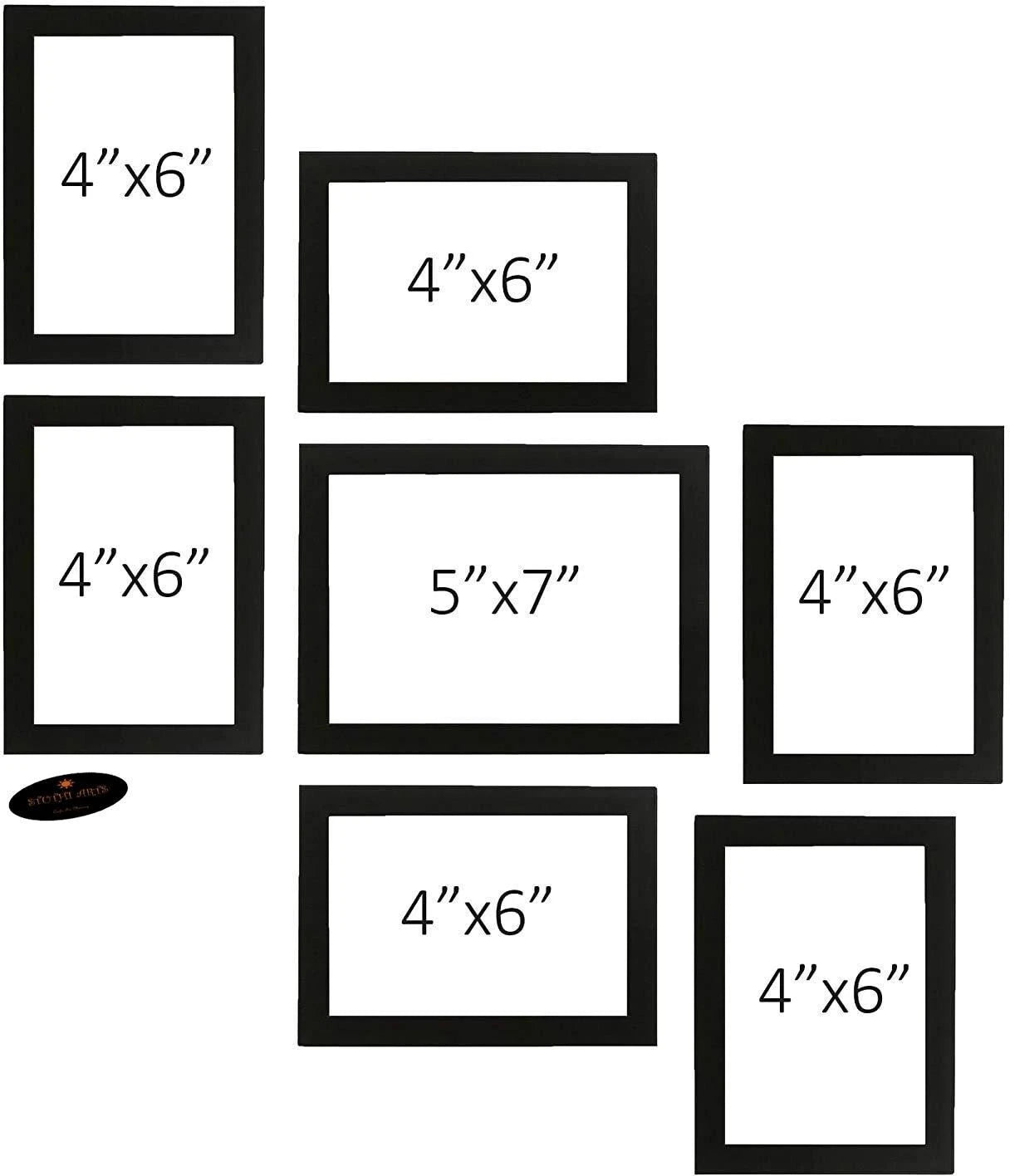 Set of 7 Black Wall Photo Frames | Stuthi Arts